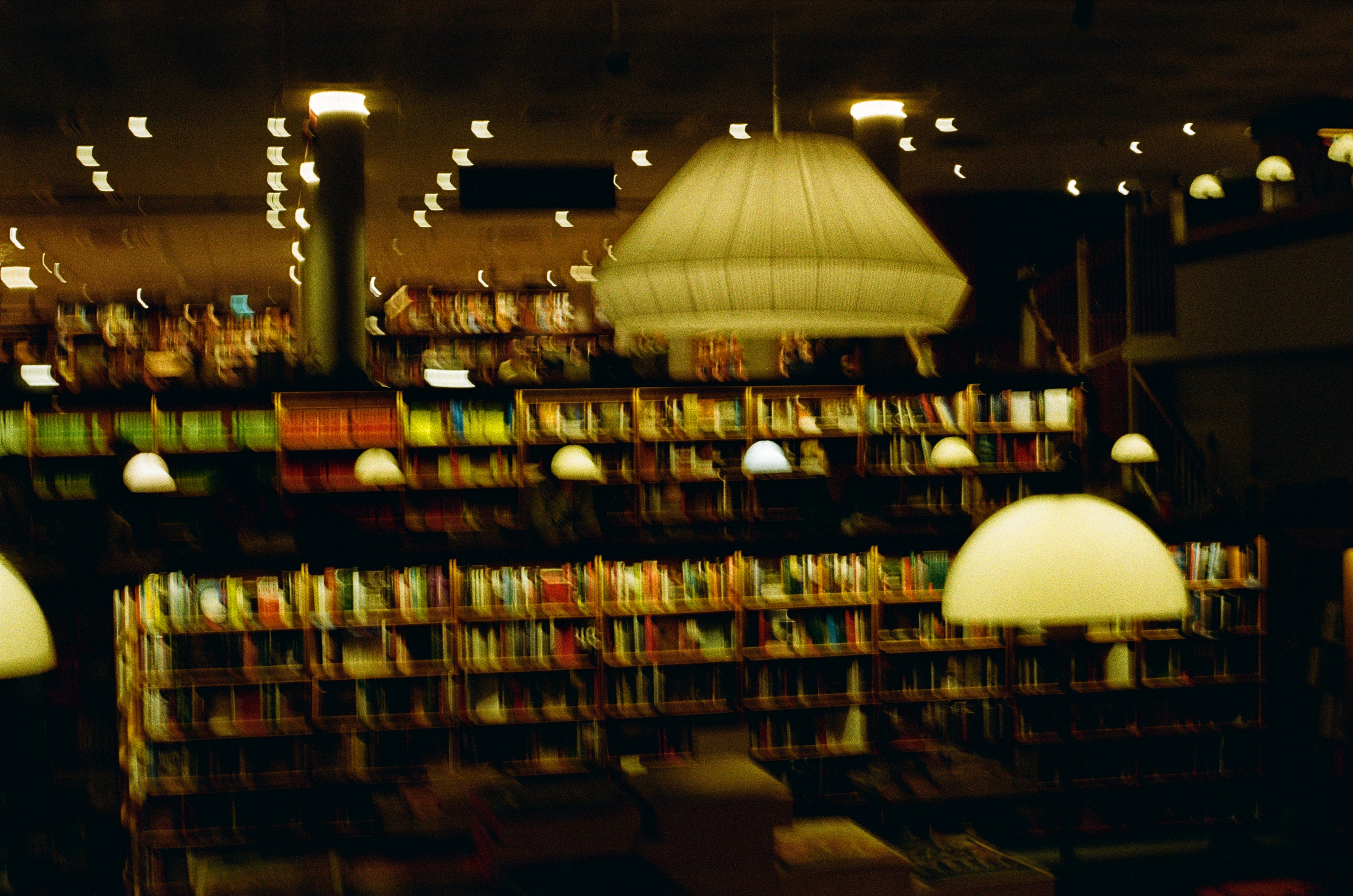 underground public library, camera shake because i messed up the shutter speed :(